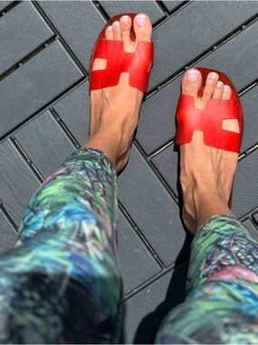 Red Jelly Slide Sandals - Women's Casual Slip-On